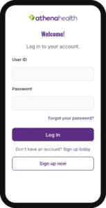 athenapatient app mobile view